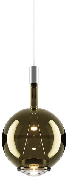 Lodes 14815 7127 Sky-Fall Round Medium, závěsné svítidlo zlatozelené sklo/chrom, 12W LED 2700K, prům. 22,5cm