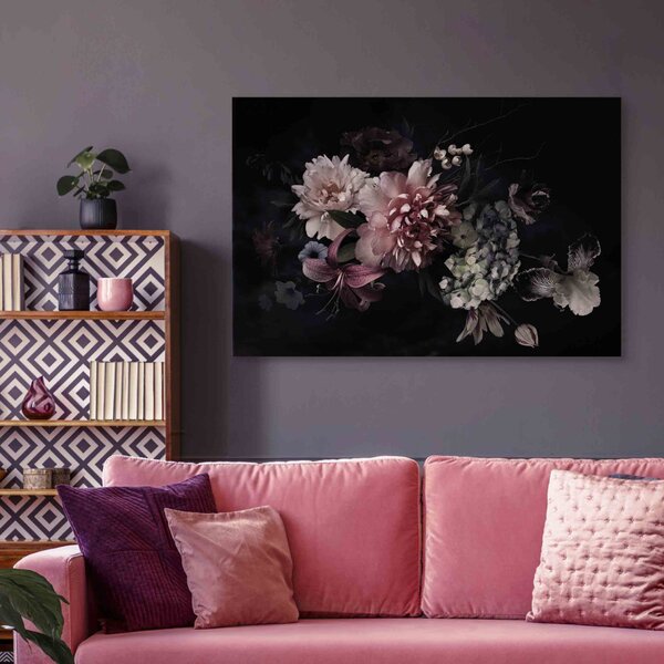 Obraz Holandská kytice - kompozice s květinami na černém pozadí