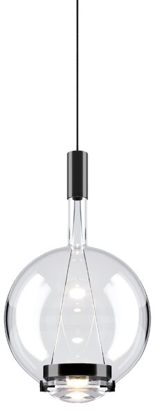 Lodes 14816 0027 Sky-Fall Round Medium, závěsné svítidlo čiré sklo/černá, 12W LED 2700K, prům. 22,5cm