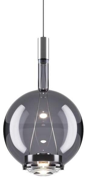 Lodes 14815 4327 Sky-Fall Round Medium, závěsné svítidlo kouřové sklo/chrom, 12W LED 2700K, prům. 22,5cm