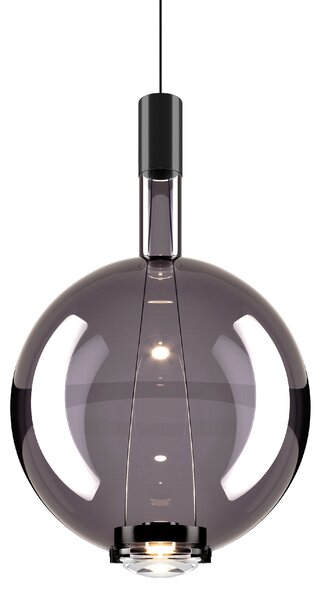 Lodes 14818 4330 Sky-Fall Round Large, závěsné svítidlo kouřové sklo/černá, 12W LED 3000K, prům. 34cm