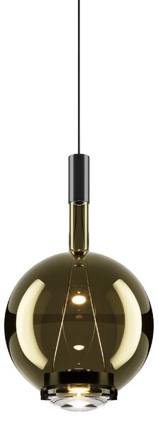 Lodes 14816 7127 Sky-Fall Round Medium, závěsné svítidlo zlatozelené sklo/černá, 12W LED 2700K, prům. 22,5cm