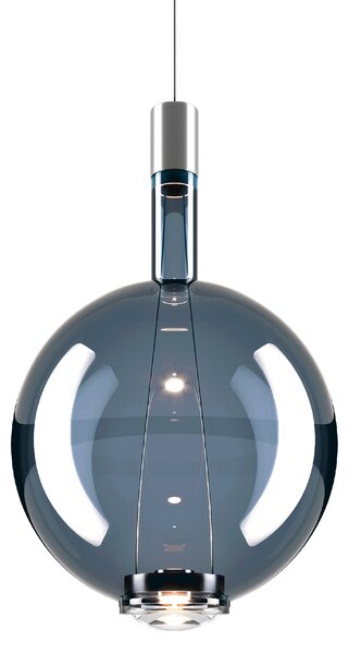 Lodes 14817 8630 Sky-Fall Round Large, závěsné svítidlo modré sklo/chrom, 12W LED 3000K, prům. 34cm