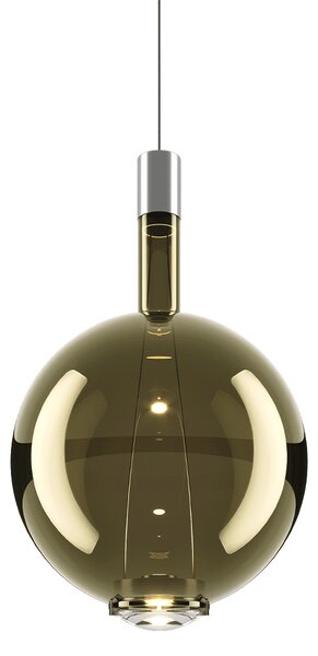 Lodes 14817 7127 Sky-Fall Round Large, závěsné svítidlo zlatozelené sklo/chrom, 12W LED 2700K, prům. 34cm