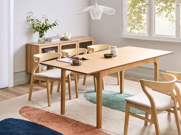 Rozkládací jídelní stůl DELMAS Světlý jasan 160/200 cm 90 cm