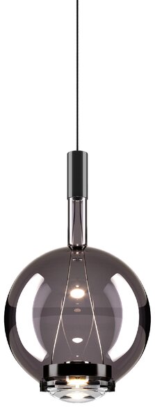 Lodes 14816 4327 Sky-Fall Round Medium, závěsné svítidlo kouřové sklo/černá, 12W LED 2700K, prům. 22,5cm