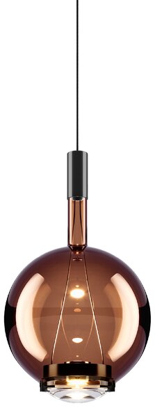 Lodes 14816 4627 Sky-Fall Round Medium, závěsné svítidlo bronzové sklo/černá, 12W LED 2700K, prům. 22,5cm