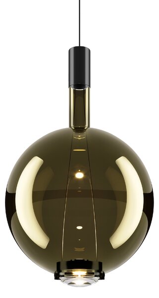 Lodes 14818 7130 Sky-Fall Round Large, závěsné svítidlo zlatozelené sklo/černá, 12W LED 3000K, prům. 34cm