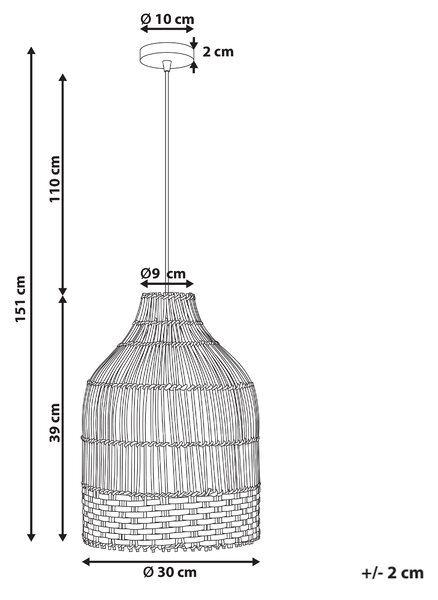 Závěsná lampa GILO Ratan Přírodní