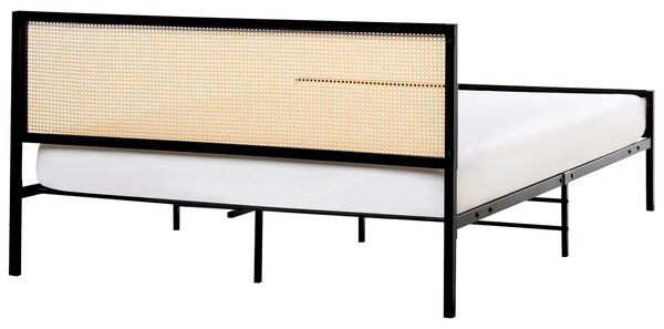 Postel Umělý ratan AVANTON 160 x 200 cm Černá