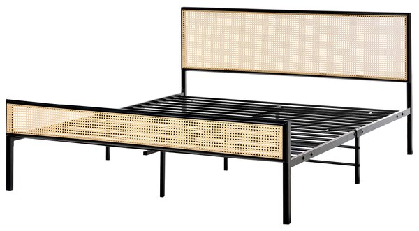 Postel Umělý ratan AVANTON 160 x 200 cm Černá