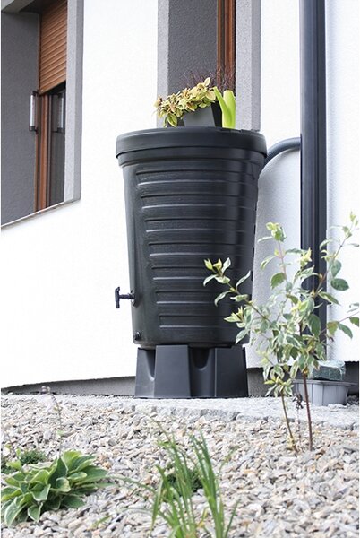 Sud na dešťovou vodu, průměr 64,8 cm, 210 l, černá