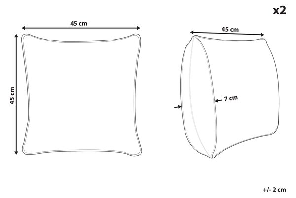 Sada 2 venkovních polštářů FLYLEAF Rostlinný vzor 45 x 45 cm Zelená