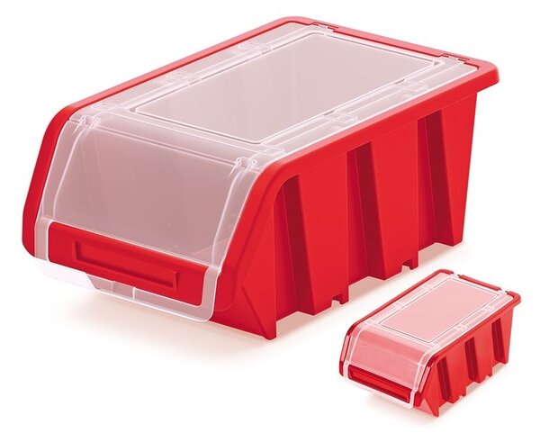 Úložný box uzavíratelný 49 × 29,8 × 21 cm, červená