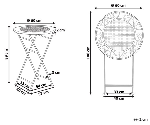 Zahradní barový stůl BIVIO 60 cm 60 cm Kov Světle zelená