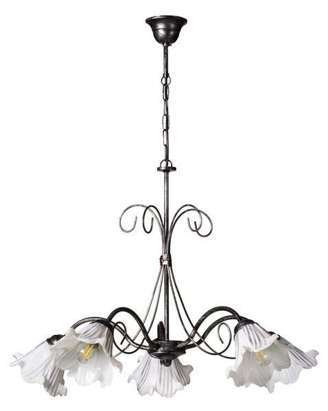 Light for home - Závěsný lustr na řetězu 4050 "TOSKANA", 5x40W, E14, Černá