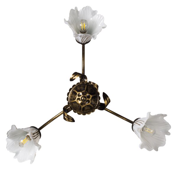 Light for home - Závěsný lustr na řetězu 4133 "TOSKANA" v hnědé barvě, 3X40W, E14, hnědá, měď