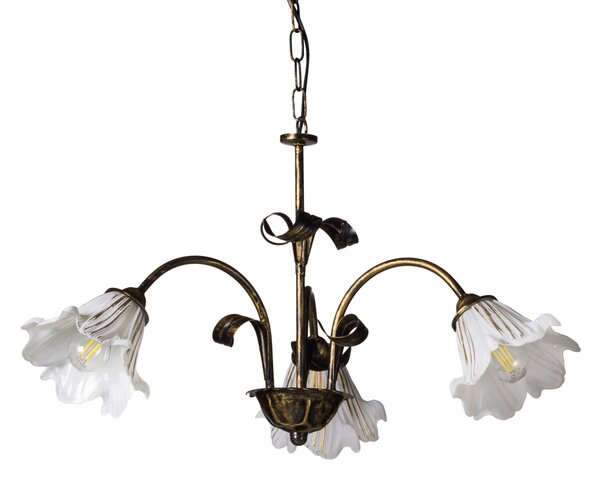 Light for home - Závěsný lustr na řetězu 4133 "TOSKANA" v hnědé barvě, 3X40W, E14, hnědá, měď