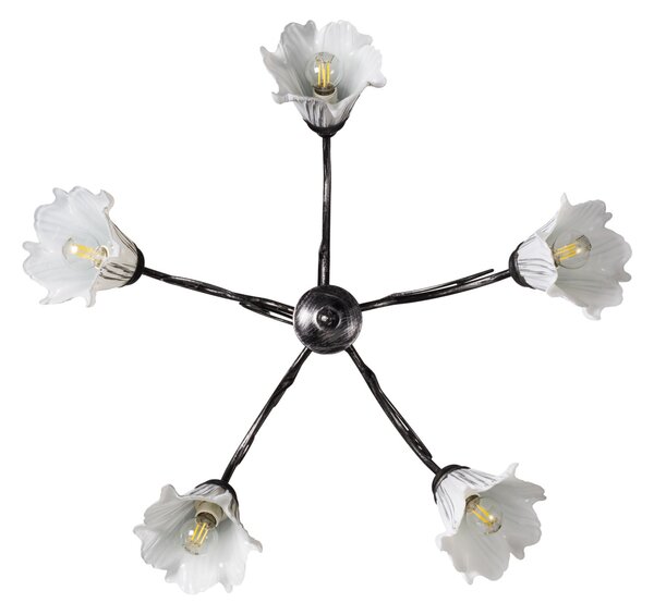 Light for home - Závěsný lustr na řetězu 4050 "TOSKANA", 5x40W, E14, Černá