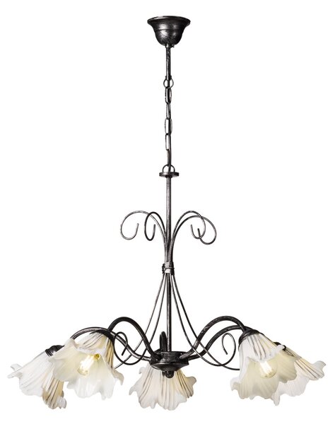 Light for home - Závěsný lustr na řetězu 4050 "TOSKANA", 5x40W, E14, Černá