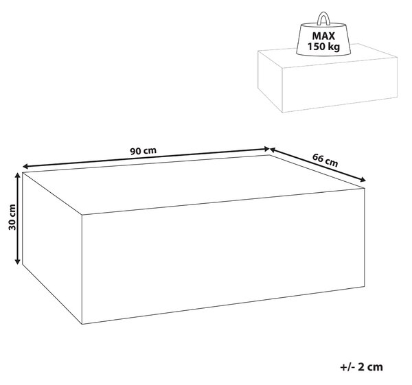 Konferenční stolek NOBRES 90 cm 66 cm Travertinový efekt