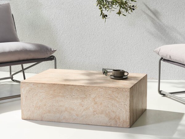 Konferenční stolek NOBRES 90 cm 66 cm Travertinový efekt