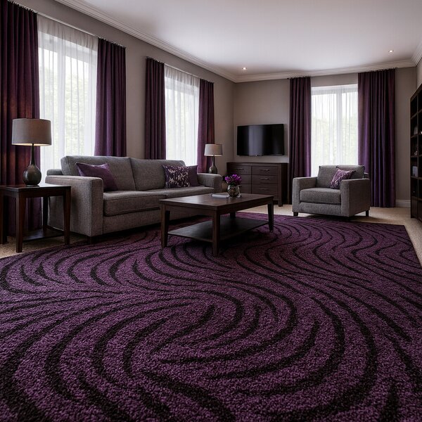 ITC, Metrážový koberec Spring 6470, na míru, šíře 4m,5m, fialová, filc, ložnice