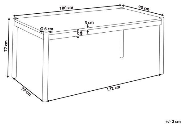 Jídelní stůl FONDIS Tmavý dub 180 cm 80 cm