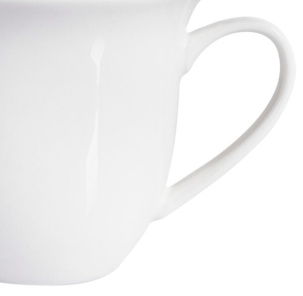 Sada 4 šálků s podšálky ELDERBERRY Porcelán Bílá
