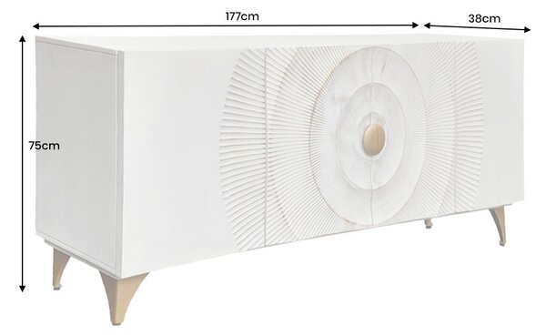Massive home | Dřevěná komoda White Golden Sunset 177cm mango