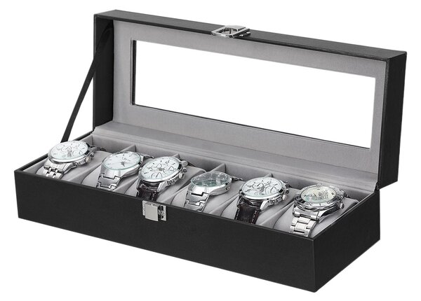 Box na hodinky s 6 přihrádkami JWB06BK