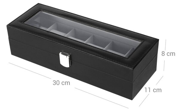 Box na hodinky s 6 přihrádkami JWB06BK