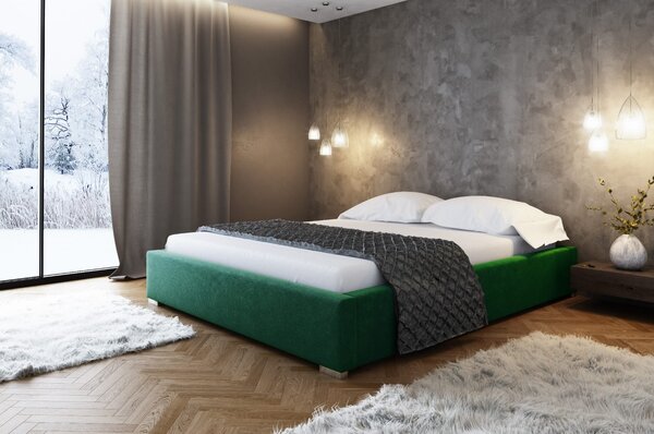 Čalouněná postel bez čela Paulo 140x200, zelená