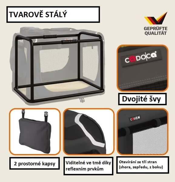 Skládací cestovní box pro psy S, antracitový 109432