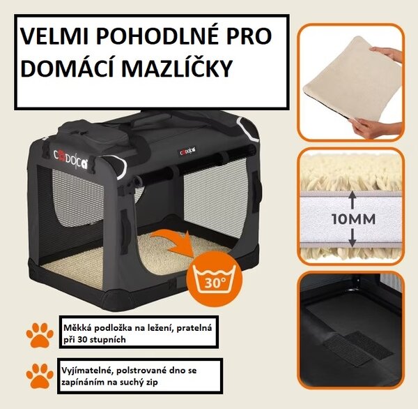 Skládací cestovní box pro psy S, antracitový 109432