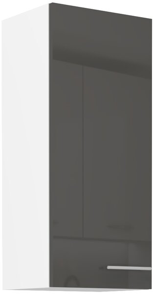 STL 40 cm skříňka horní jednodveřová LARA (výška 90 cm) Barevné provedení: Bílá / Šedý lesk