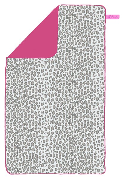 OSUŠKA NA PLÁŽ, 80/160 cm, pink, světle šedá S. Oliver - Plážové osušky