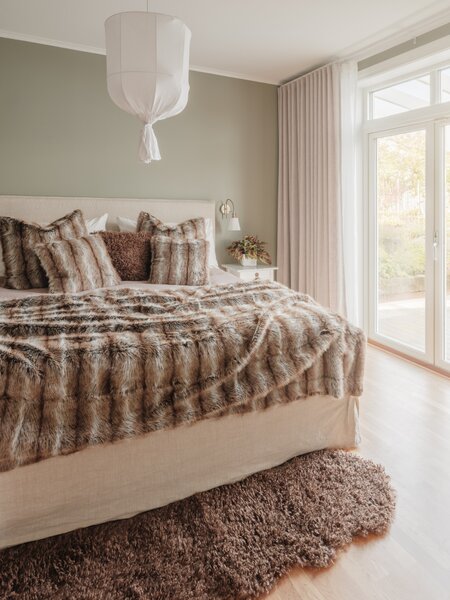 Skinnwille Home Collection Polštář Hunter Brown, umělá kožešina, 50x90 cm