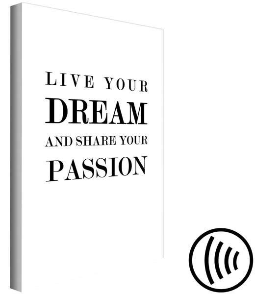 Obraz Sny a vášeň (1 díl) - Motivační černobílý nápis