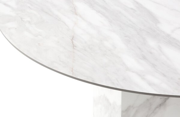 Bílý mramorový jídelní stůl Micadoni Sahara 120 cm