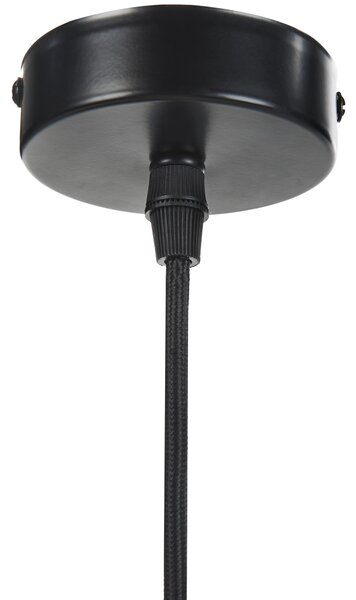 Závěsná lampa MURRELL Topolové dřevo Černá