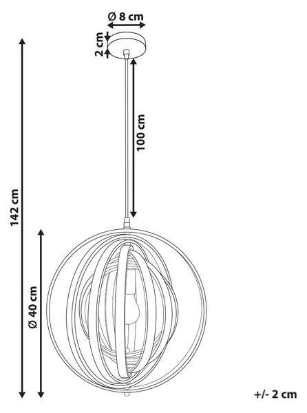 Závěsná lampa MURRELL Topolové dřevo Světle hnědá