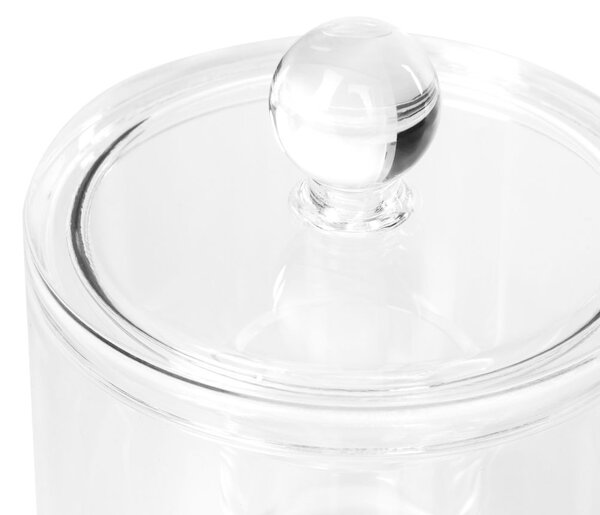 Dóza s víčkem na vatové tampónky a tyčinky Compactor – čirý plast