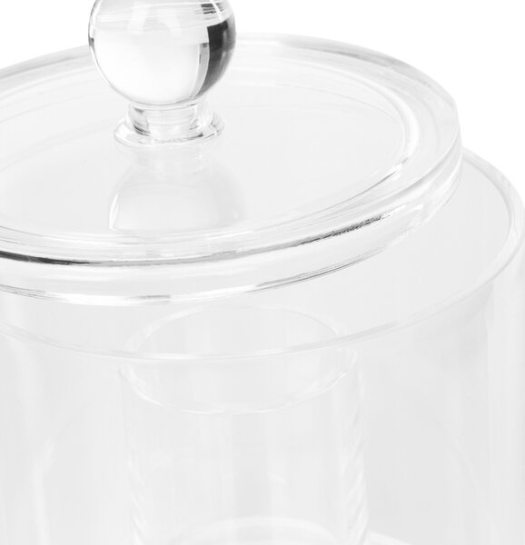 Dóza s víčkem na vatové tampónky a tyčinky Compactor – čirý plast
