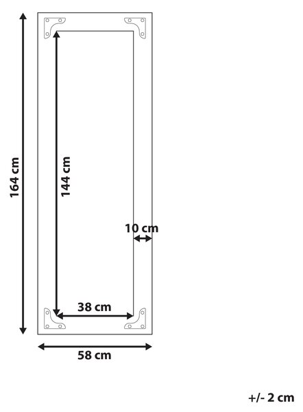 Zrcadlo BLOSVILLE 58 cm 164 cm Borovicové dřevo Hnědá
