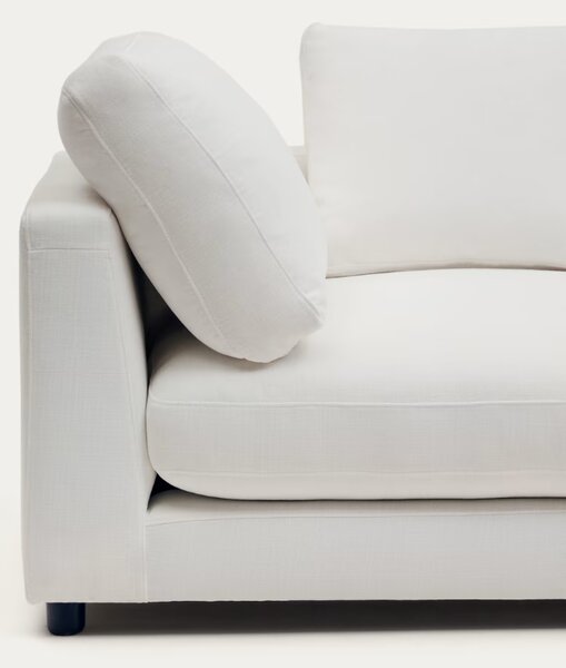 Bílá čalouněná lenoška Kave Home Gala 193 cm, pravá