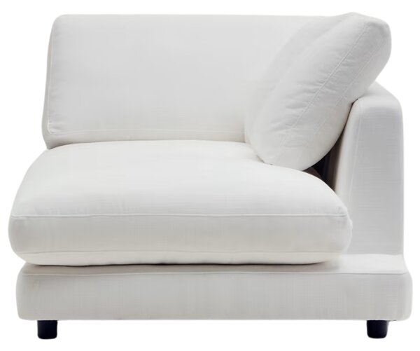 Bílá čalouněná lenoška Kave Home Gala 193 cm, pravá