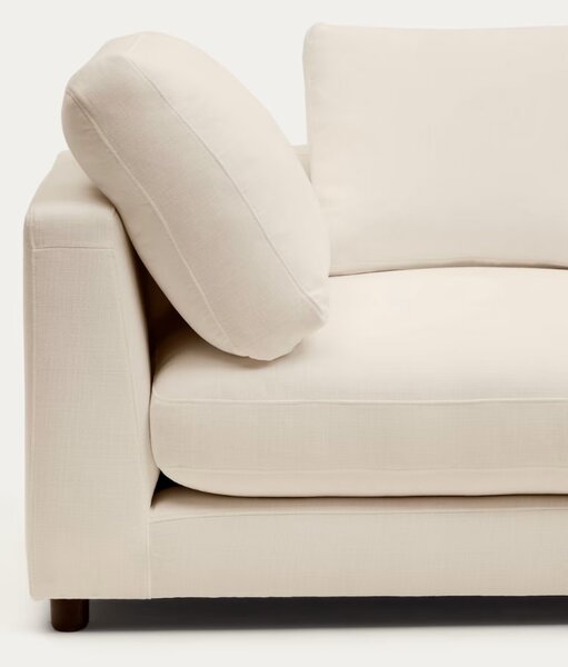 Béžová čalouněná lenoška Kave Home Gala 193 cm, pravá