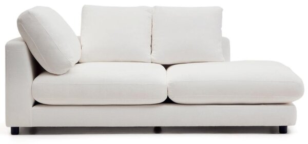 Bílá čalouněná lenoška Kave Home Gala 193 cm, pravá