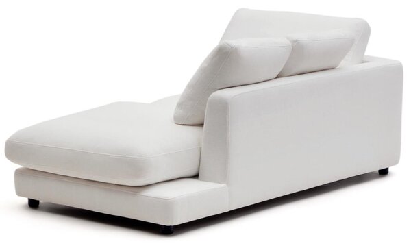 Bílá čalouněná lenoška Kave Home Gala 193 cm, pravá